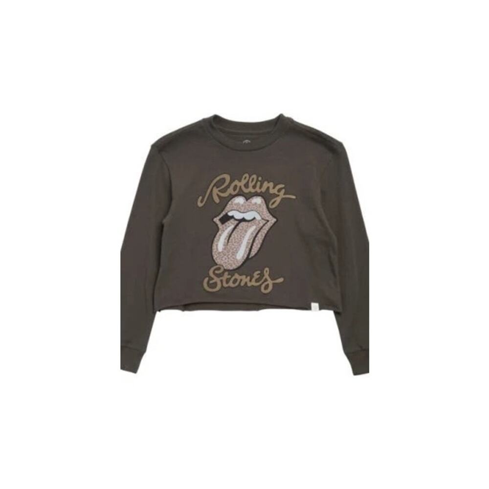 Treasure & Bond Kids' Rolling Stones Long Sleeve Cotton Graphic Crop T-S…